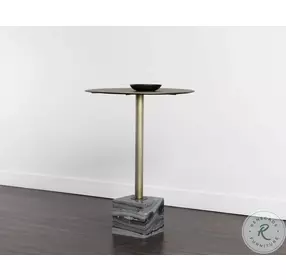 Kata Antique Brass And Gray Bar Table