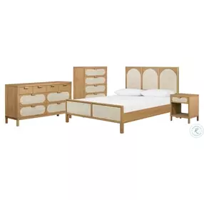 Allegra Natural Cane Queen Panel Bed