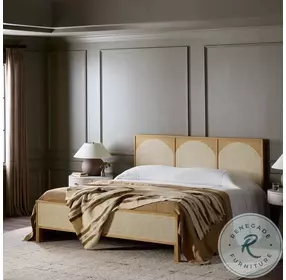 Allegra Natural Cane King Panel Bed