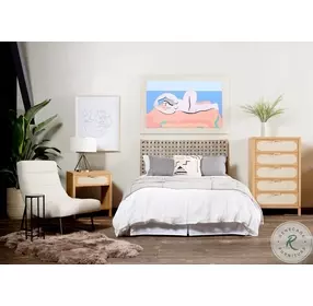 Allegra Natural Cane 5 Drawer Chest