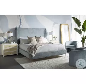 Zerona Bergen French Blue King Upholstered Platform Bed