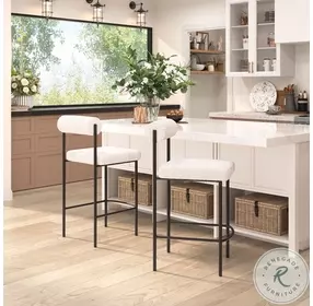 Livorno Ivory Counter Height Stool Set of 2