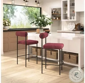 Livorno Red Counter Height Stool Set of 2