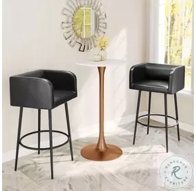 Auray White And Gold Bar Table