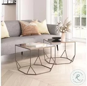 Arzon Bronze Coffee Table Set