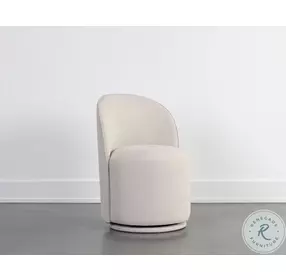 Cavoli Effie Linen Swivel Dining Chair