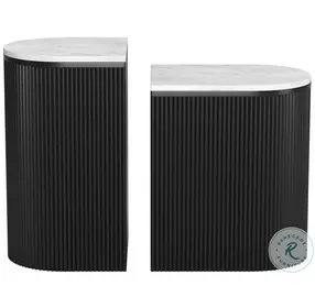 Ormara White And Black Side Table Set