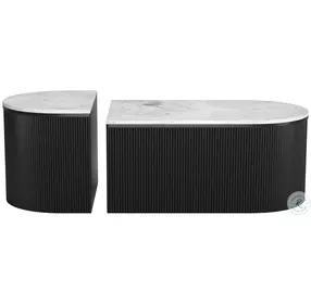 Ormara White And Black Coffee Table Set