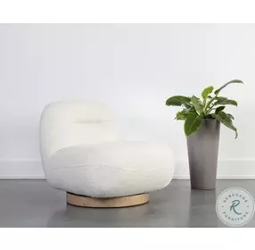 Georgia Merino Pearl Swivel Lounge Chair