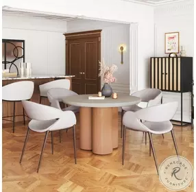 Limay Beige And Walnut Dining Chair Set of 2