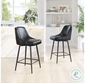 Keppel Black And Bronze Swivel Counter Height Stool