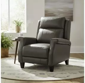 Raleigh York Mushroom Leather Pushback Recliner