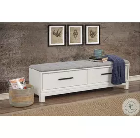 Nova Chalk Gray 2 Drawer Bench
