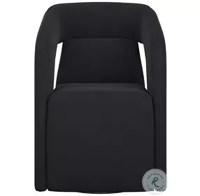 Llorente Abbington Black Wheeled Dining Arm Chair