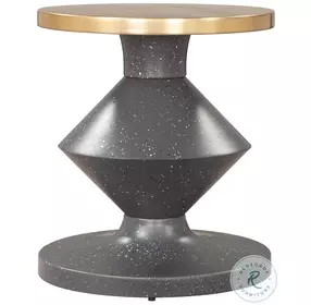 Litar Black And Gold Side Table