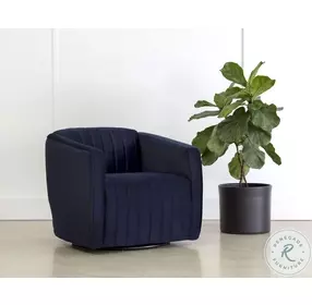 Garrison Abbington Navy Swivel Lounge Chair