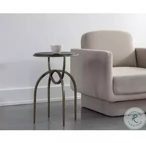 Alicent Black And Antique Brass End Table