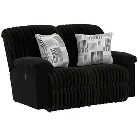 Comet Black 60" Lay Flat Reclining Loveseat