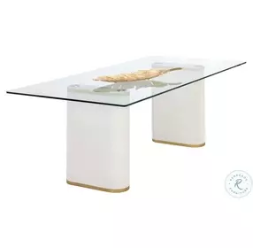 Lorcan Clear And White Dining Room Set