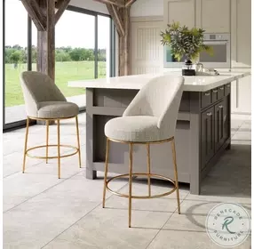 Nordhavn Beige Swivel Counter Height Stool