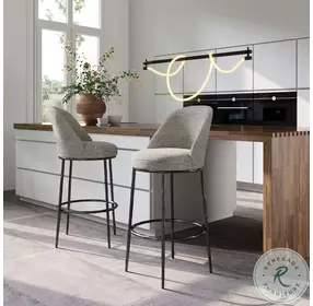 Nordhavn Gray Swivel Bar Stool