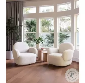 Pilka White Swivel Chair