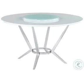 Abby White And Chrome Dining Room Set