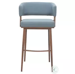 Poise Azure Gray And Walnut Bar Stool Set Of 2