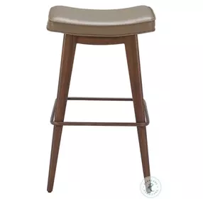 Divat Taupe And Walnut Bar Stool Set Of 2