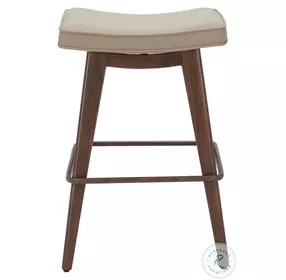 Divat Beige And Walnut Counter Height Stool Set Of 2