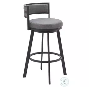 Gimsby Gray Performance Fabric Swivel Bar Stool