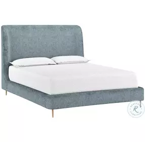 Zerona Bergen French Blue Upholstered Platform Bedroom Set