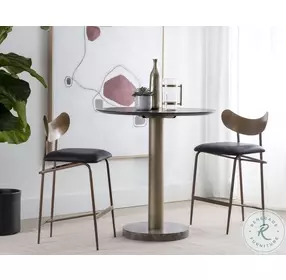 Gibbons Charcoal Black Leather Counter Height Stool