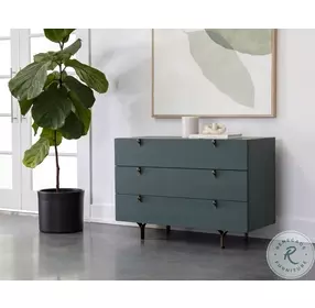 Celine Teal And Antique Brass Dresser