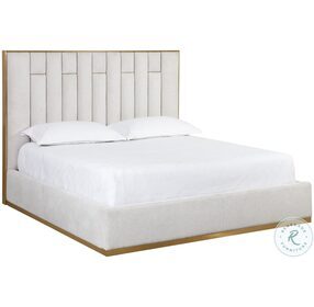 Nemu Rhea Light Barley King Upholstered Panel Bed