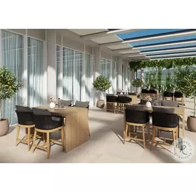 Capri Grace Bay Gray Performance Fabric Outdoor Counter Height Stool