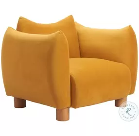 Meia Mustard Velvet Accent Chair