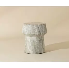 Brie Sand Marble Look End Table