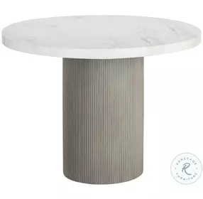 Giselle Light Gray Marble Look 40" Dining Table