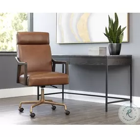 Tavistock Shalimar Tobacco Leather Adjustable Office Chair