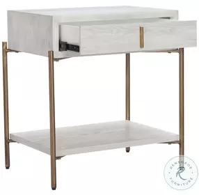 Yoru Oak White Side Table