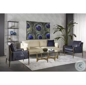 Lazaro Cortina Ink Leather Arm Chair