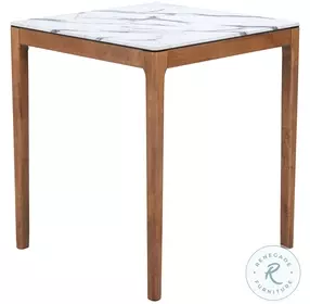 Eva White And Walnut Square Counter Height Dining Table