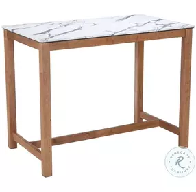 Fein White And Walnut Rectangular Counter Height Dining Table