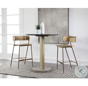 Keanu Antique Gold Counter Height Stool