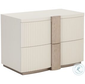 Venetta Cream And Warm Brass Nightstand