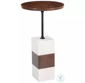 Stuk Brown And White Side Table