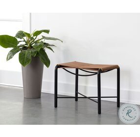 Riz Tan Leather Stool