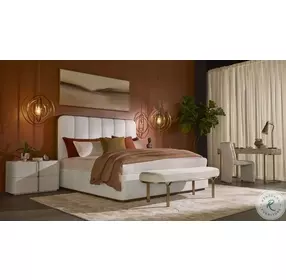 Jamille Eclipse White King Upholstered Platform Bed