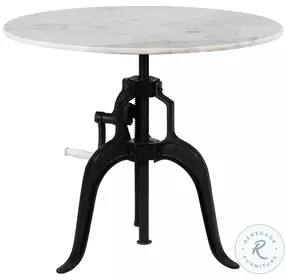 Mufid Black And White Height Adjustable Round Bistro Table